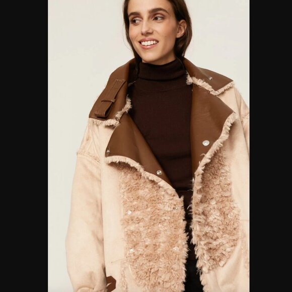 OOFWear Reversible Faux Shearling Coat, EU 38 US XS - Picture 4 of 10